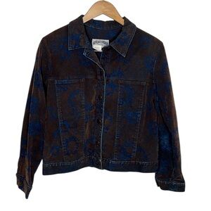 Vintage 90s Gotcha Covered Blue Brown Denim Jean Jacket Women Size M